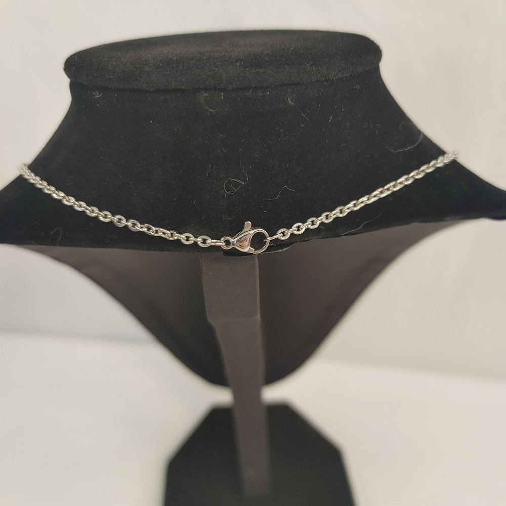 Silver Tone Triple Strand Rhinestone Ball Layered Necklace - Picture 3 of 6